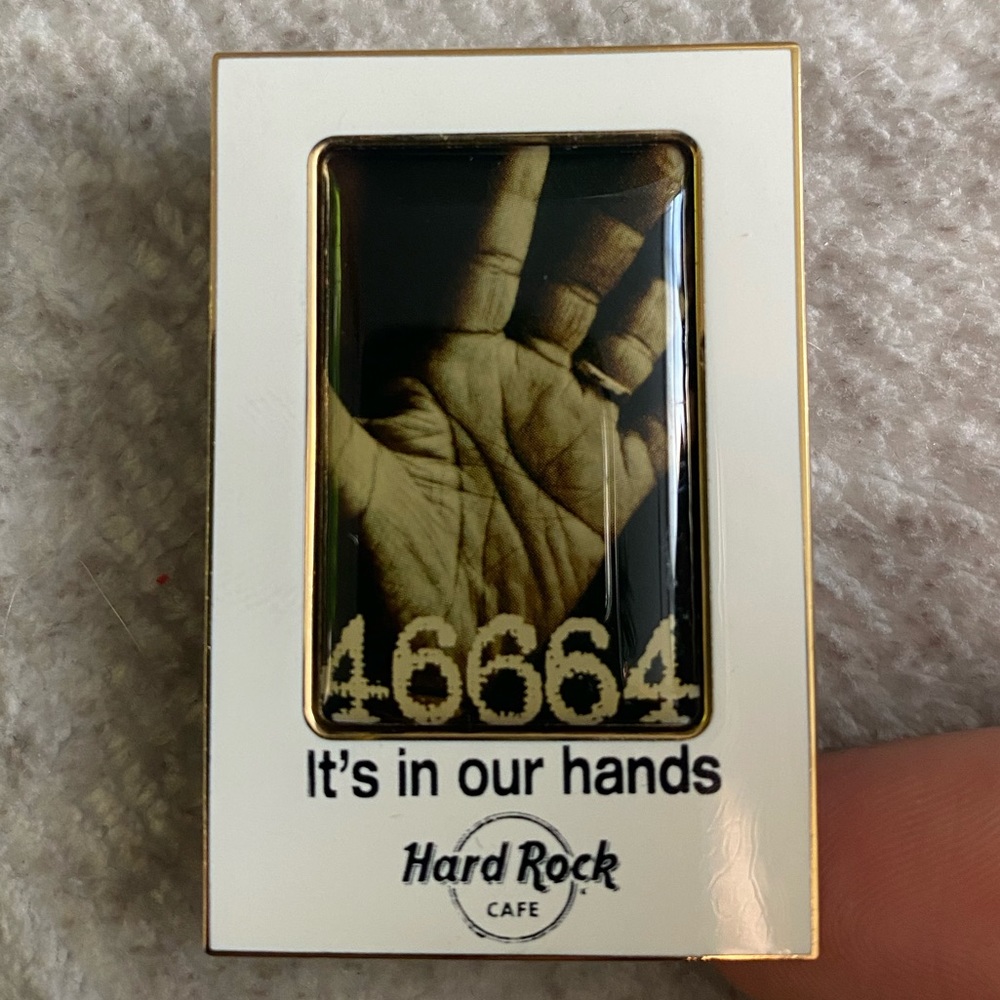 Hard rock Nelson Mandela charity pin